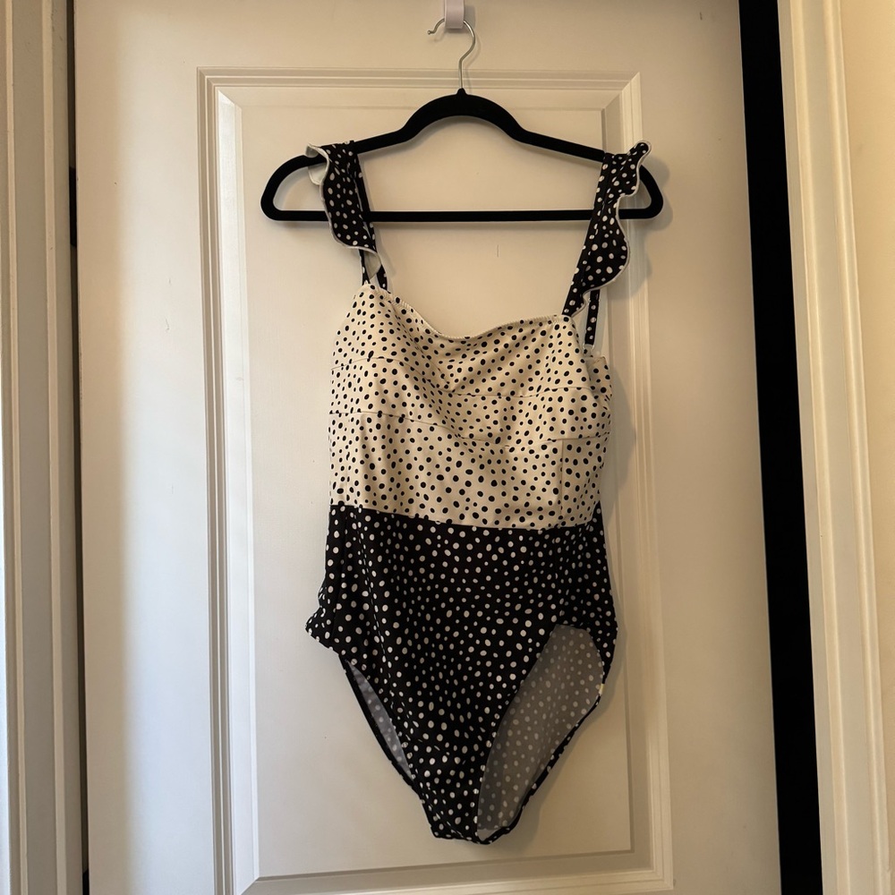 Summersalt Black and White Polka Dot One Piece Swimsuit